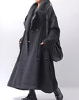 【RUNDHOLZ】 OVER SIZED BIG LAPEL LONG COAT_BLACK MEL