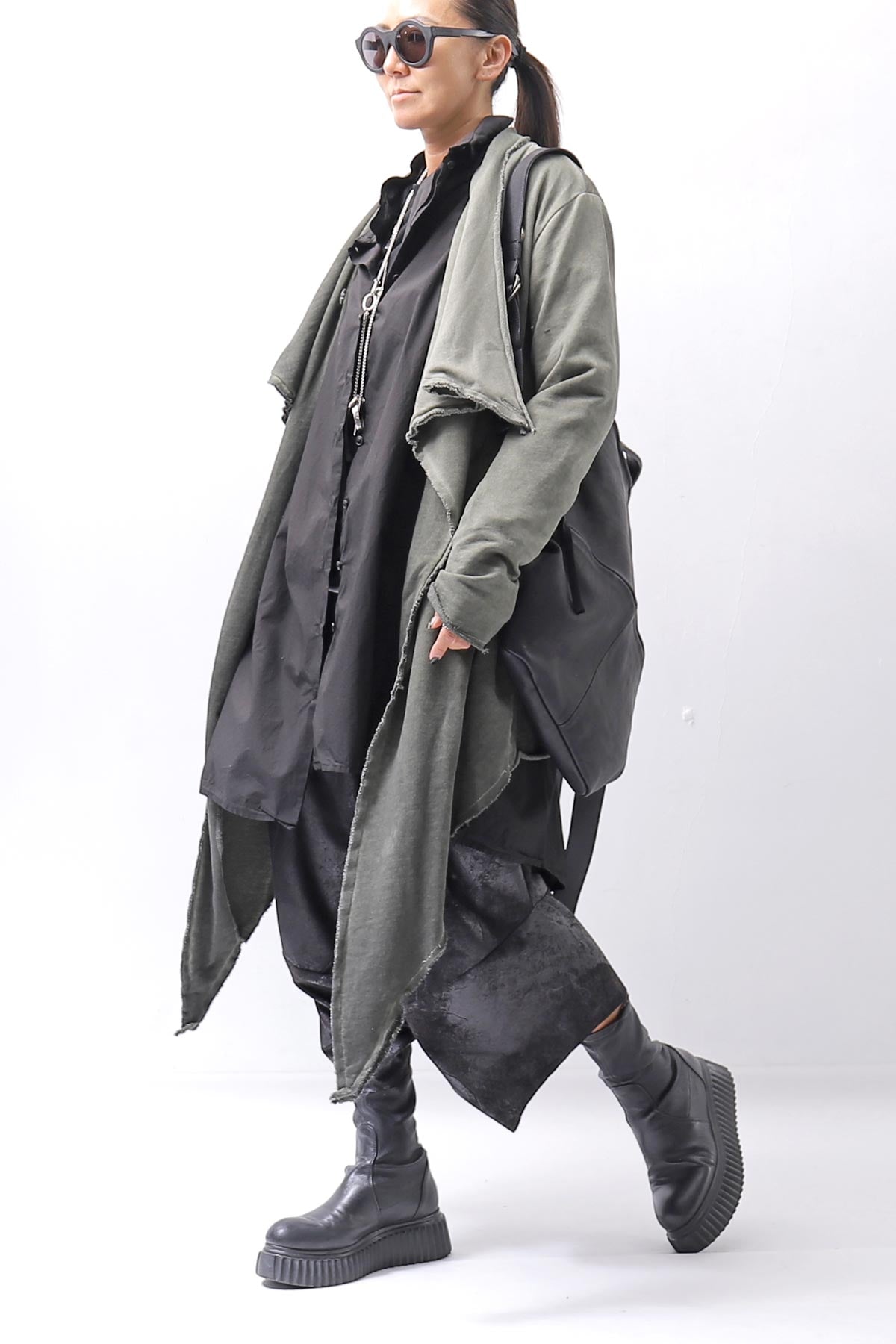 【RUNDHOLZ】 UNISEX OVERSIZE BACK TUCK SHIRT_BLACK