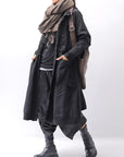 【RUNDHOLZ】 UNISEX ZIPED POCKETS＆HOOD LONG COAT 260 1208_BLACK