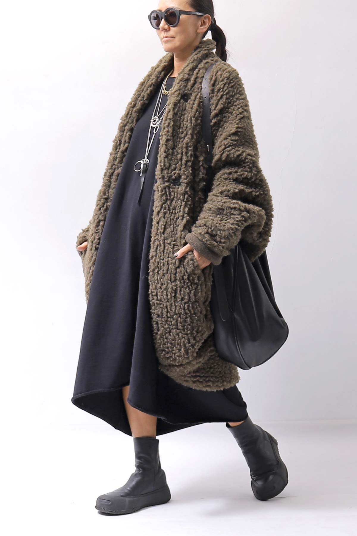 【bajra】 OVERSIZED BACK DRAPE DRESS 159QK01_BLACK