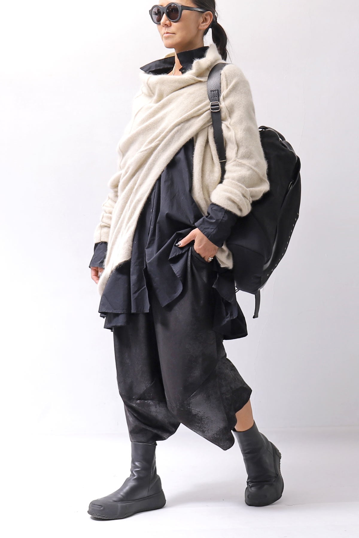 【RUNDHOLZ】 UNISEX OVERSIZE COTTON SHIRT 332 0915_BLACK