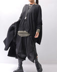 【RUNDHOLZ】 UNISEX TWIST COTTON BACK LAYERED ASYMMETRY TOP 256 0531_BLACK