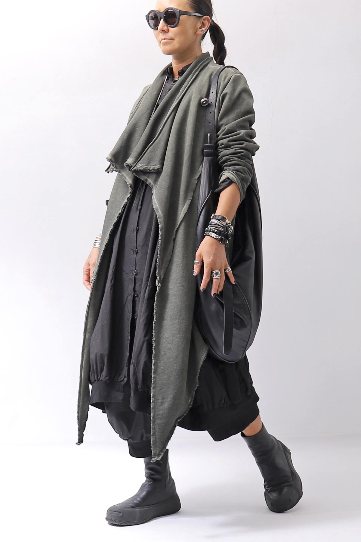 【RUNDHOLZ】 UNISEX COTTON RIB SHIRT CARDIGAN 253 0933_BLACK