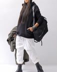 【bajra】 UNISEX SUPER STRETCH SWEAT BACKDRAPE HOODIE 159QK03_BLACK