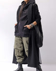 【bajra】 UNISEX SUPER STRETCH SWEAT BACKDRAPE HOODIE 159QK03_BLACK