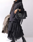 【bajra】 UNISEX SUPER STRETCH SWEAT BACKDRAPE HOODIE 159QK03_BLACK