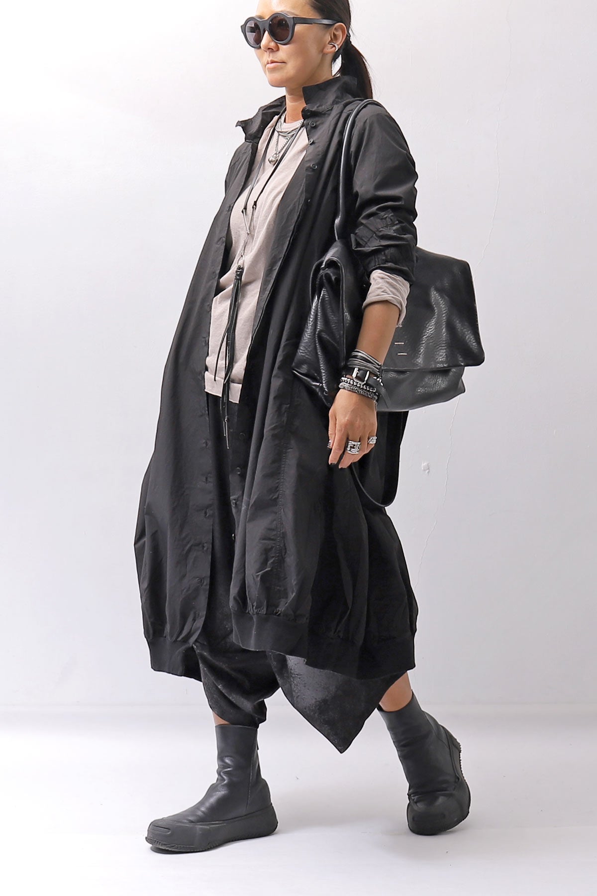 【thom/krom】 UNISEX SKIN COTTON DOUBLE LAYERED TOPS MTS922_STONE