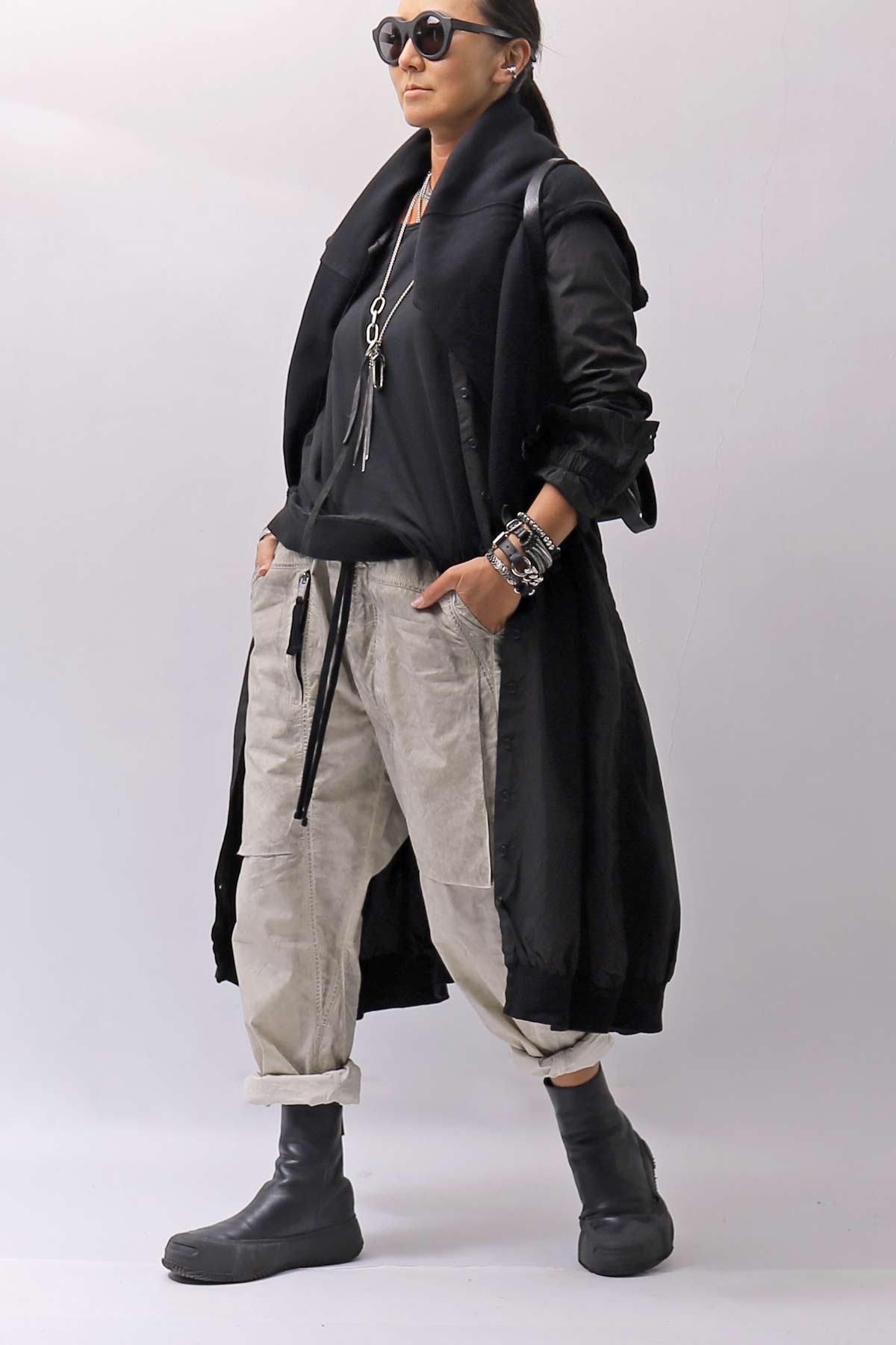 【thom/krom】 UNISEX EASY COTTON PANTS MP34_VEGETAL STONE
