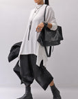 【NOSTRASANTISSIMA】 ASYMMETRY VISCOSE&SILK LIGHT SWEATER TOP M122_WHITE