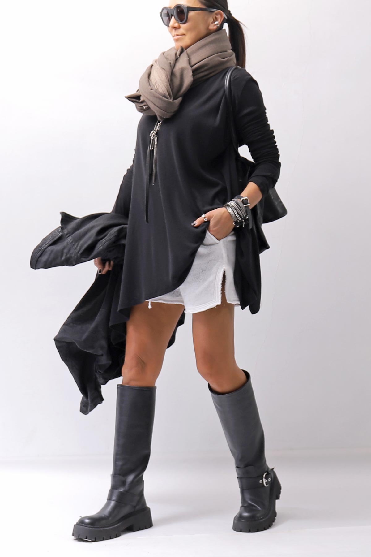 【thom/krom】 LIGHT SWEAT SIDE-CUT SHORTS WST432_SPRAY GREY