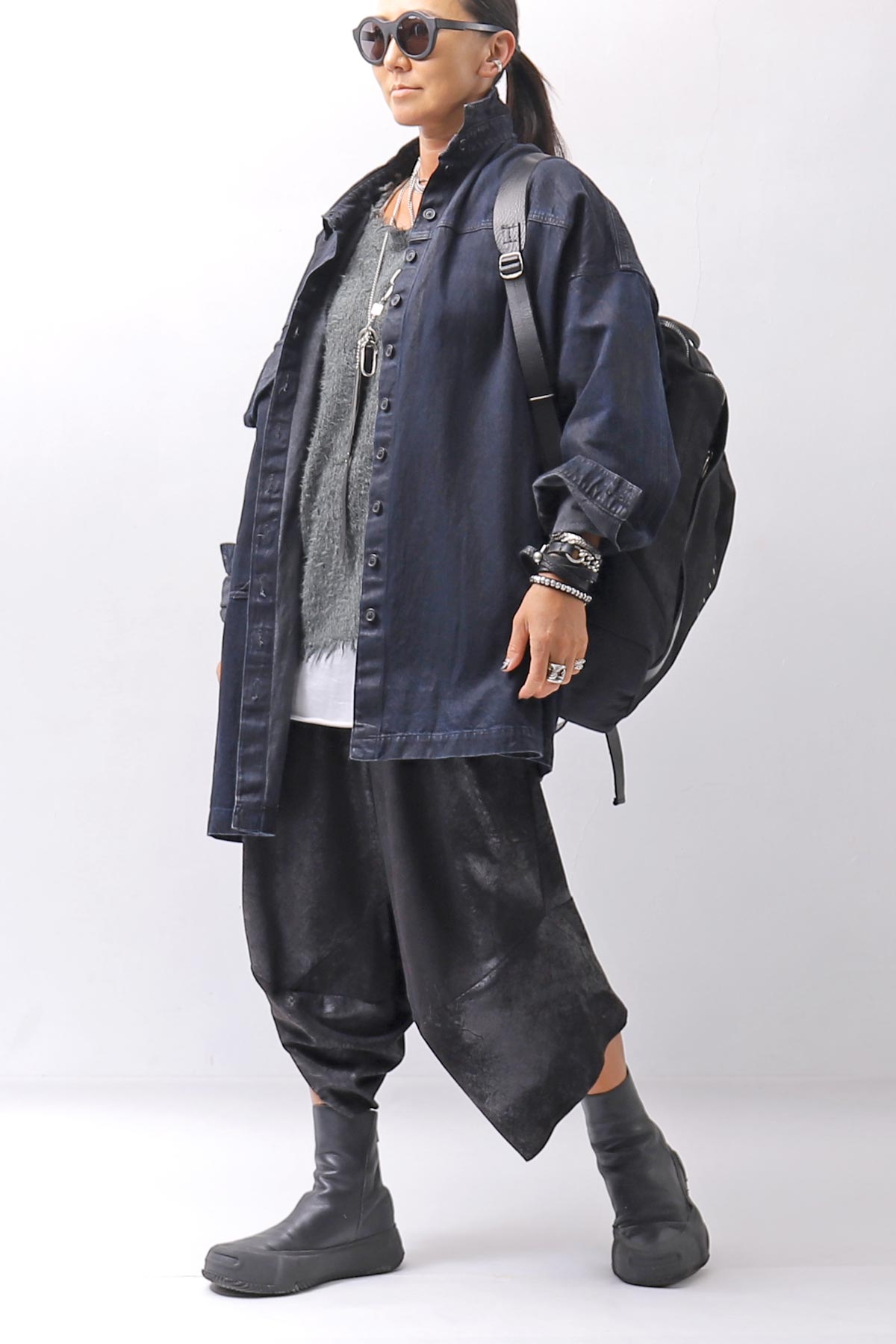 【RUNDHOLZ】 OVERSIZED GRUNGE SILK KNIT_SEAWEED