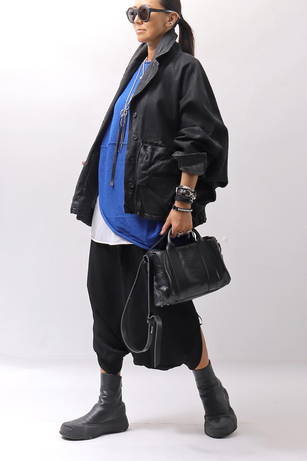 【RUNDHOLZ】 UNISEX OVER SIZED PAPER COTTON TOP _ELECTRIC CLOUD