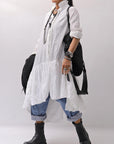 【RUNDHOLZ】 COTTON CHIFFON SHIRT DRESS _SEAFOAM FOG