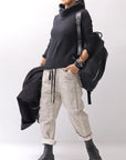 【bajra】 UNISEX SUPER STRETCH COTTON HOODIE TOP 150QK03_BLACK