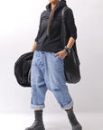 【bajra】 UNISEX SUPER STRETCH COTTON HOODIE TOP 150QK03_BLACK