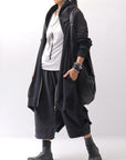【bajra】 UNISEX 2WAY SWEAT ZIP-UP CARDIGAN 160QK03_BLACK