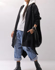 【bajra】 UNISEX 2WAY SWEAT ZIP-UP CARDIGAN 160QK03_BLACK