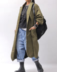 【bajra】 UNISEX TWILLED COTTON BACK DRAPE CARDIGAN COAT 160QB01LG_KHAKI BROWN