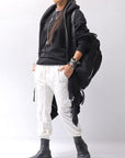 【thom/krom】 UNISEX MIXED COTTON RIB PANTS MST512_CREAM