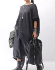 【RUNDHOLZ】 UNISEX OVER SIZED PAPER COTTON TOP _BLACK