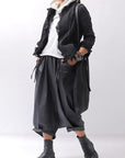 【RUNDHOLZ】 GRUNGE COTTON LACE & STRETCH JACKET _BLACK GLOSS