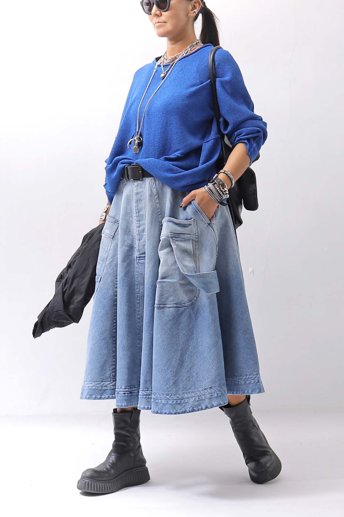 【RUNDHOLZ】 BIG POCKETS DENIM SKIRT _INDIGO STONEWASH