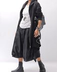 【RUNDHOLZ】 UNISEX BACK FLAP BALOON SARROUEL PANTS _BLACK GLOSS
