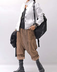 【studio b3】 UNISEX MIX MATERIAL PATCHED SARROUEL PANTS NB2106_COPPER OLD DYE