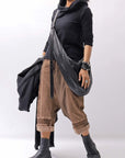 【studio b3】 UNISEX MIX MATERIAL PATCHED SARROUEL PANTS NB2106_COPPER OLD DYE