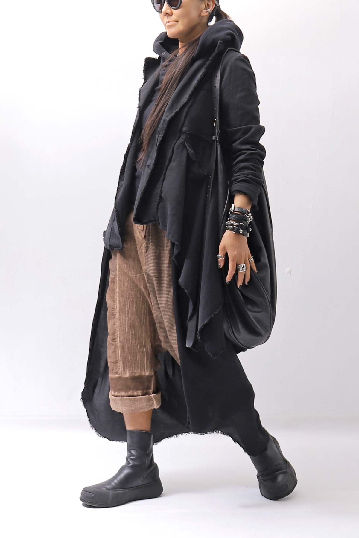 【studio b3】 UNISEX MIX MATERIAL PATCHED SARROUEL PANTS NB2106_COPPER OLD DYE