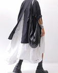 【studio b3】 OVERSIZED BACK BUTTON SHIRT TOP NB2070_BLACK