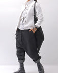 【RUNDHOLZ】 UNISEX STRETCH COTTON GLOSS SARRUEL PANTS _BLACK GLOSS