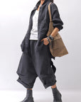 【RUNDHOLZ】 UNISEX STRETCH BIG POCKETS WIDE PANTS _BLACK