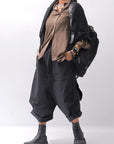【RUNDHOLZ】 UNISEX STRETCH BIG POCKETS WIDE PANTS _BLACK