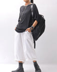 【NOSTRASANTISSIMA】 OVERSIZED VISCOSE&SILK TOP M03_BLACK