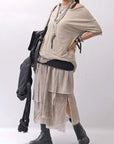 【studio b3】 ASYMMETRY LAYERED SKIRT MLB950_SAND OLD DYE