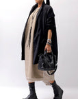 【sanctamuerte】 BACK DRAPE&COTTON LIGHT SWEAT DRESS SM04/M2_SAND SHELL