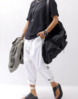 【Alès Dacchia】 UNISEX LEATHER TONG CITY SANDAL_BLACK