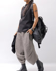 【Primordial is Primitive】 BACK CROSSED TANK TOP 413LS_BLACK