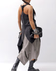 【Primordial is Primitive】 BACK CROSSED TANK TOP 413LS_BLACK
