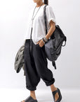 【studio b3】 UNISEX LIGHT COTTON SARROUEL PANTS BZB1668_BLACK