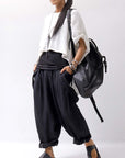 【bajra】 UNISEX LINEN SHOULDER PANTS 148QP03_BLACK