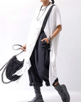 【bajra】 UNISEX LINEN SHOULDER PANTS 148QP03_BLACK