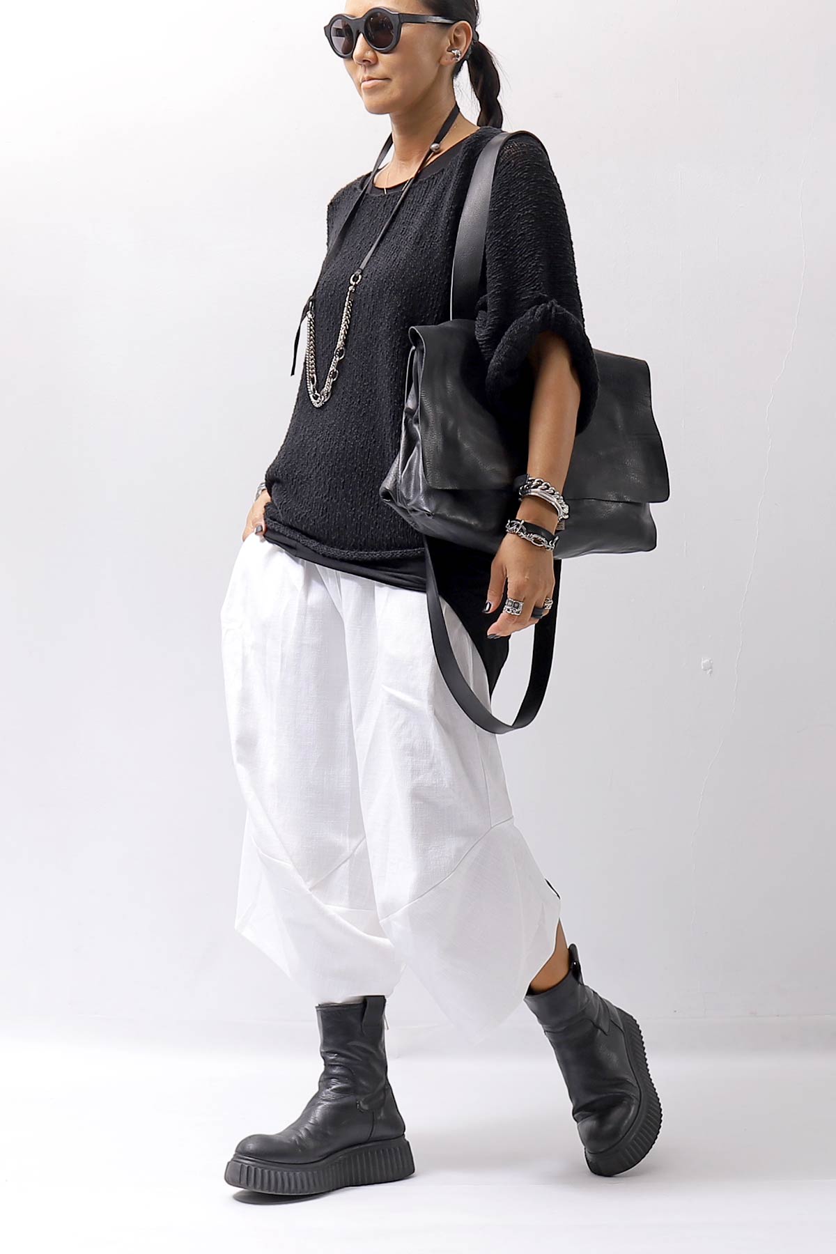 【DANIELE BASTA】 2WAY FLAP SHOULDER BAG_BLACK