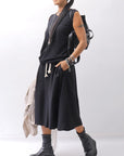 【NOSTRASANTISSIMA】 FRONT BALLOON SKIRT G145_BLACK