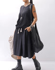 【NOSTRASANTISSIMA】 FRONT BALLOON SKIRT G145_BLACK