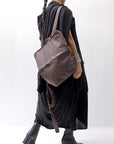 【MIRANDA KALOUDIS】 UNISEX 2WAY CALF LEATHER REGULAR BAG_FANGO