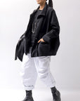 【RUNDHOLZ】 UNISEX STRETCH COTTON WOOL JACKET BLOUSON 341 1106_BLACK