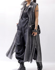 【Andrea Ya'aqov】 UNISEX 2WAY SHOULDER SALOPETTE PARACHUTE PANTS PAK71_BLACK