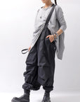 【Andrea Ya'aqov】 UNISEX 2WAY SHOULDER SALOPETTE PARACHUTE PANTS PAK71_BLACK